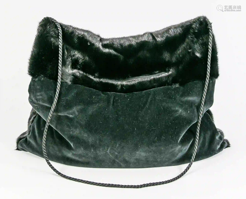 Large mink muff with zippered compa