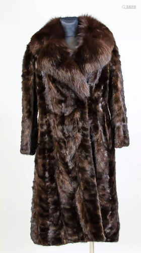 Ladies mink coat with fox collar, d