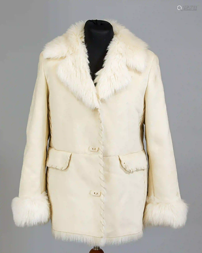 Ladies suede jacket with lambskin l