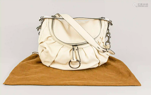 Handbag by Gucci, white leather, zi