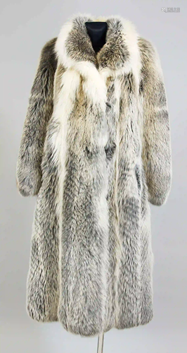 Ladies fox coat, white gray. Withou