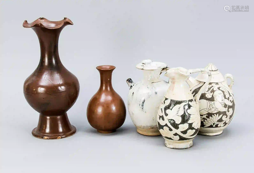 5 pieces of ceramics, China, 20th c