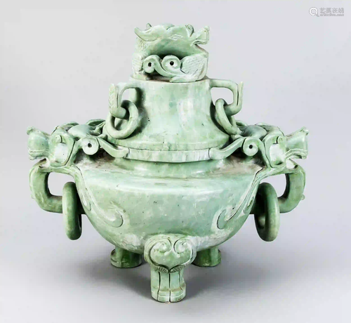 Large incense burner with dragon, C