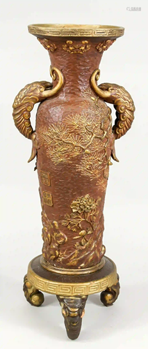 Large terracotta floor vase with ba