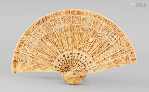 Fan, China, 20th century, bone. Man