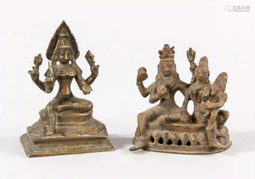 2 small bronzes, Tibet/India, 19th