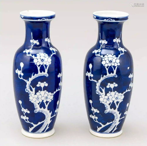 Pair of prunus vase, China, mid-20t