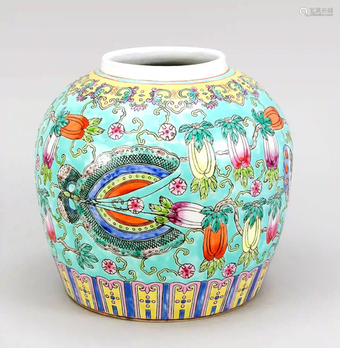 Famille Rose ginger pot, China, 1st