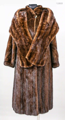 Ladies mink coat with stole, 2nd h.