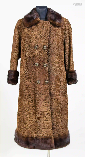 Ladies Persian coat with mink trim