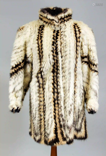 Ladies mink jacket, white-black pat