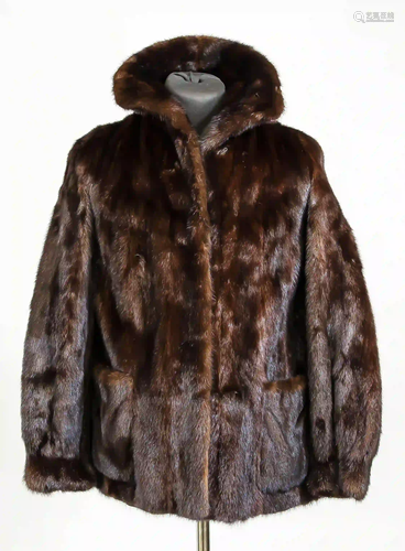 Ladies mink jacket, dark brown. On