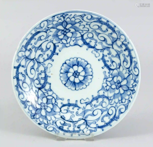 Plate, China, 18th century, blue an