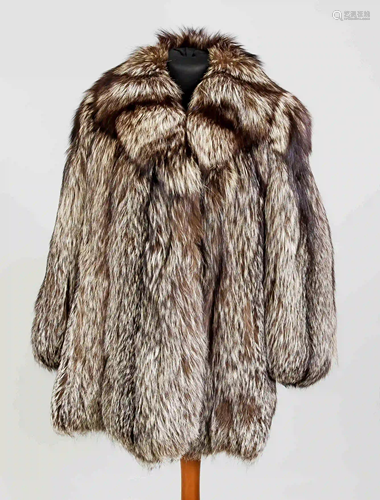 Ladies silver fox jacket, on a labe