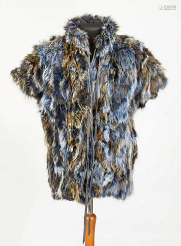 Ladies fox vest, blue, brown, (...)