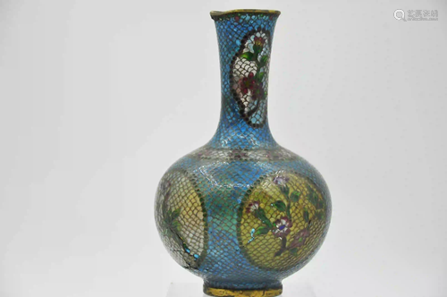 18th-19th century enamel colored bottle