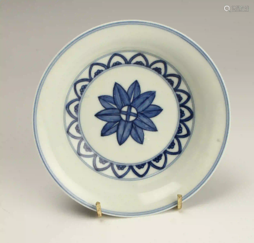 BLUE & WHITE FLORAL SAUCER