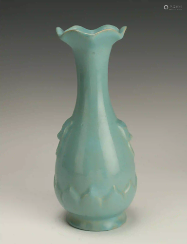 BLUE LOTUS FORM VASE