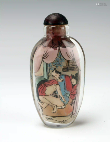 GLASS REVERSE PAINTED SNUFF BOTTLE