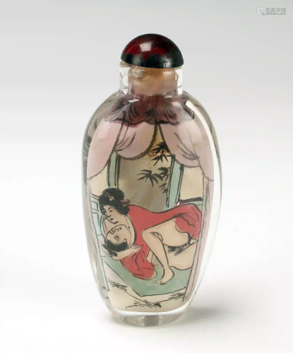 GLASS REVERSE PAINTED SNUFF BOTTLE