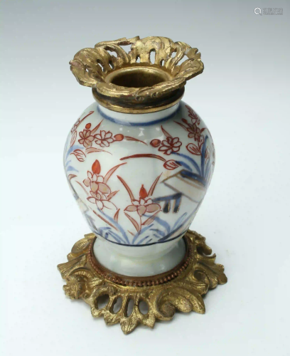 PORCELAIN VASE WITH BRONZE MOUNTS