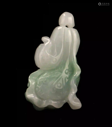 JADE CABBAGE CARVED PENDANT