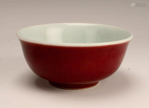 CHINESE PORCELAIN OXBLOOD BOWL