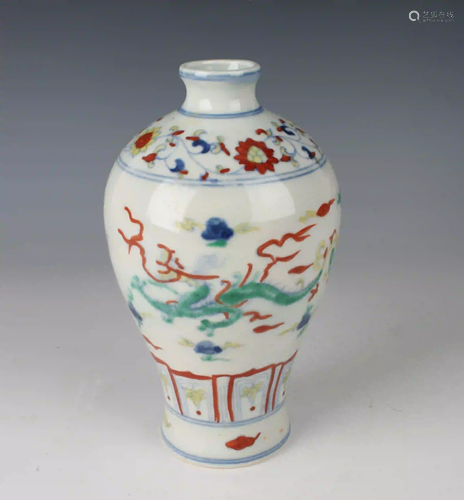 WUCAI DRAGON MEIPING VASE