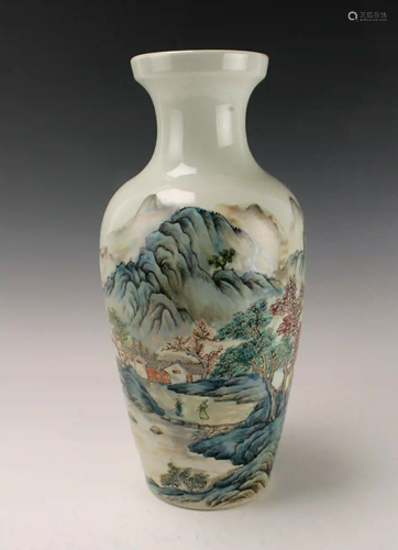 REPUBLIC PERIOD LANDSCAPE VILLAGE SCENE VASE