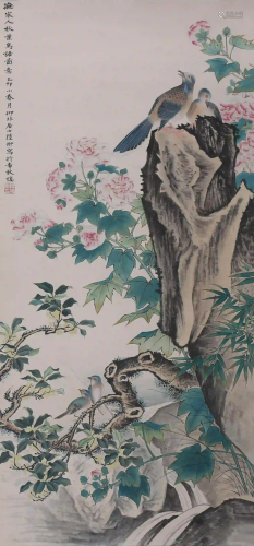 A Chinese Flower&Bird Painting, Lu Yifei Mark