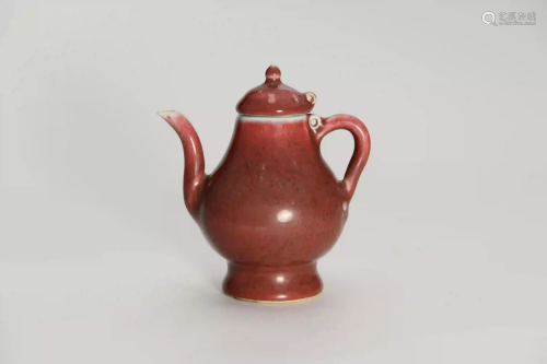 A Red Glaze Porcelain Pear-shaped Pot