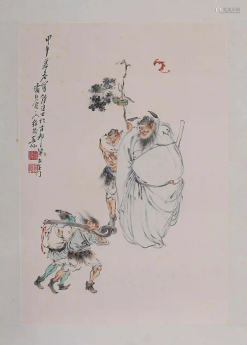 A Chinese Zhongkui Painting, Xu CaoMark