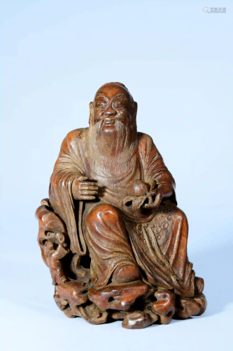 A Bamboo Carved Figure Statue