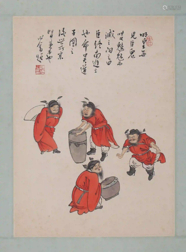 A Chinese Zhongkui Painting, Pu Ru Mark