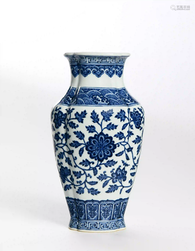 A Blue and White Twining Lotus Pattern Porcelain