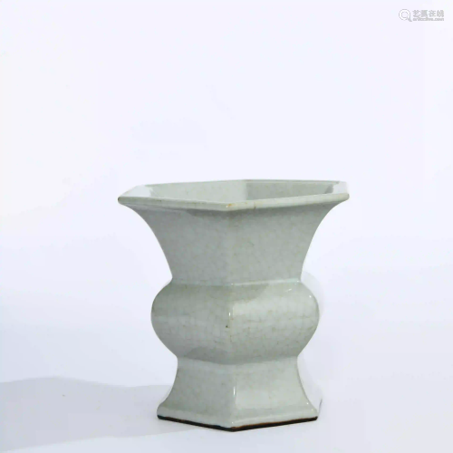 An Imitation Glaze Porcelain Hexagon Zun