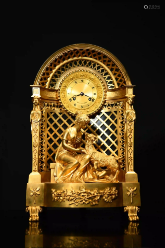 A Biblical Figure Gild Bronze Western Clock