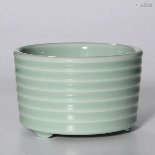 A Pea Green Porcelain Incense Burner