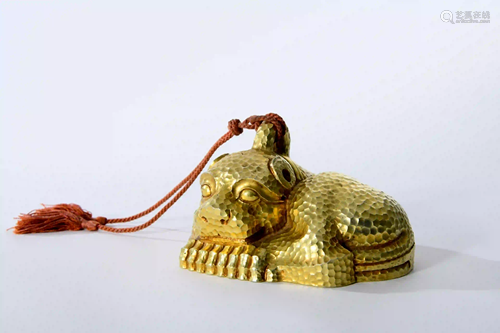 A Silver-gilt Beast Ornament