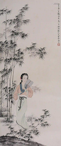 A Chinese Fiure Painting, Xie Zhiguang Mark