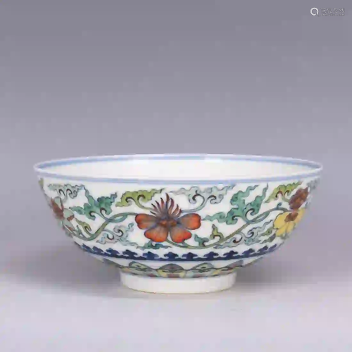 A Doucai Flower Porcelain Bowl