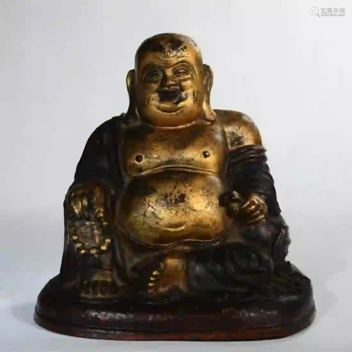 A Gilt Copper Maitreya Statue