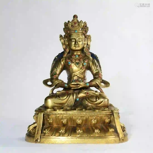 A Gilding Copper Amitabha Statue