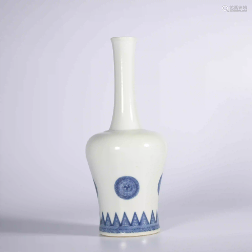 A Blue and White Porcelain Bell-shaped Zun