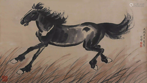 A Chinese Horse Painting, Xu Beihong Mark,A Chinese Horse Painting, Xu Beihong Mark