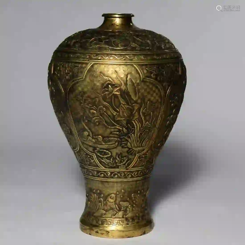 A Gilding Copper Vase