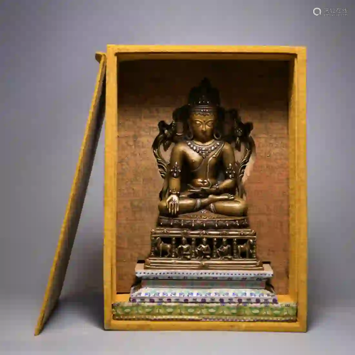 A Gilding Copper Sitting Buddha Statue