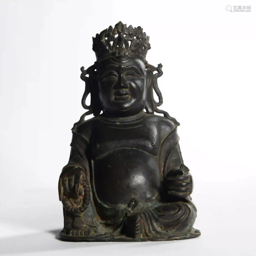 A Copper Maitreya Statue