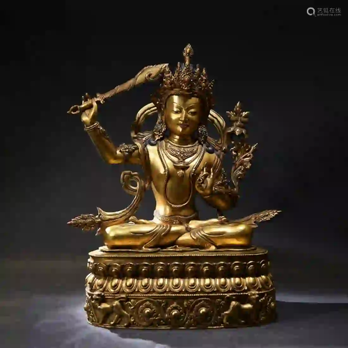 A Gilding Copper Sitting Cakrasamvara Statue