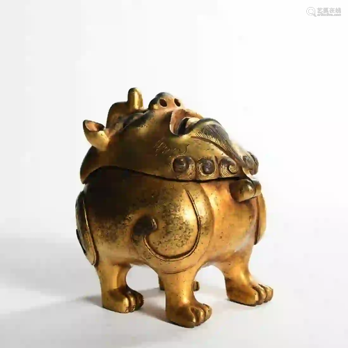 A Gilding Copper Incense Burner